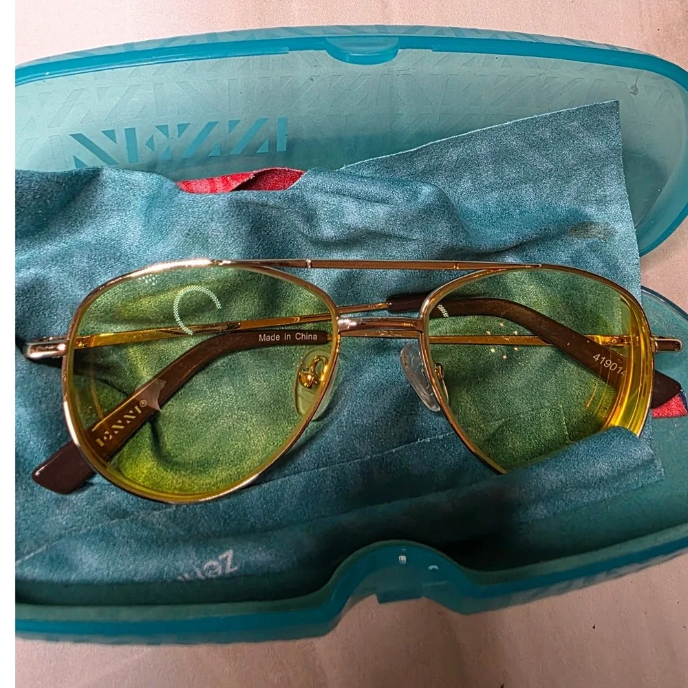 Zenni Optical Gold Aviator Frames Only 419014 Retro Double Bridge Eye Glasses D1